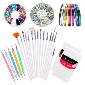 Pinceles de unas Kyerivs Kit 15 piezas y adornos